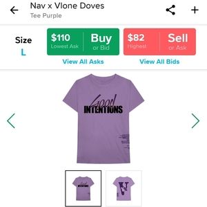 NAV X VLONE DOVES PURPLE TEE